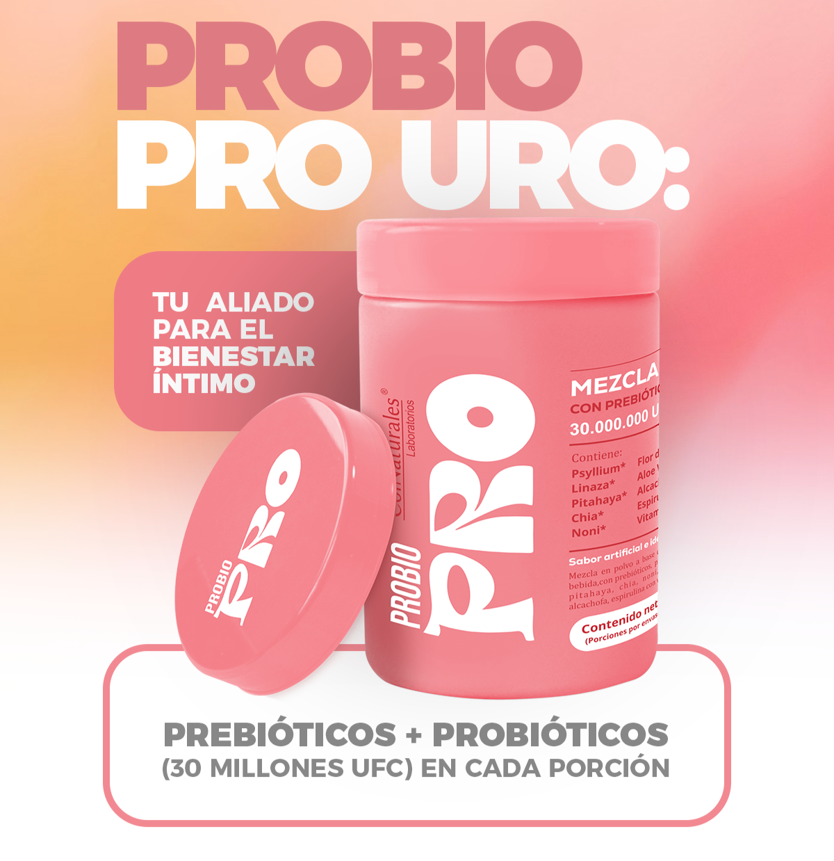Probióticos Uro Vaginal + Combo bienestar intimo e Belleza Suave